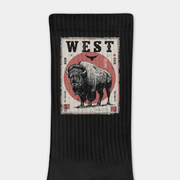 West Bison Poster - Vintage American Frontier Spirit Art by TuncGK