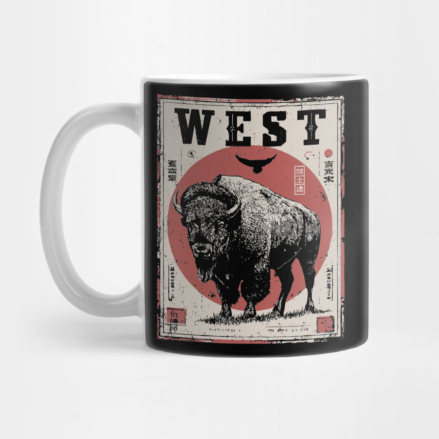 West Bison Poster - Vintage American Frontier Spirit Art by TuncGK