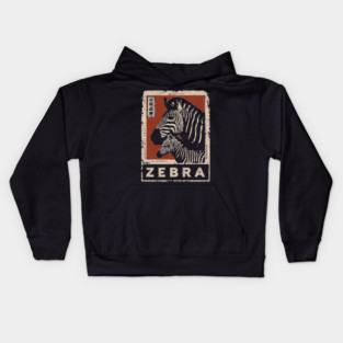 Zebra and Baby Poster - Vintage Wild Savanna Stripes Art Kids Hoodie