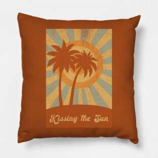 Palm Trees Kissing the Sun Pillow
