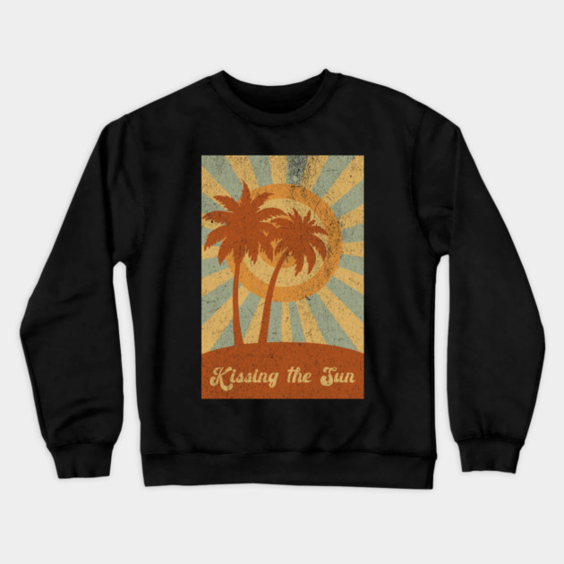 Palm Trees Kissing the Sun Crewneck Sweatshirt by DonWillisJrArt