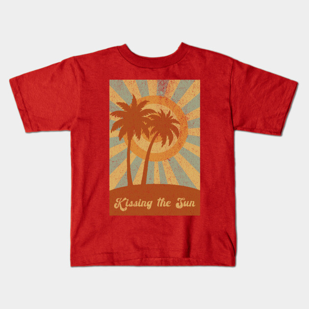 Palm Trees Kissing the Sun Kids T-Shirt by DonWillisJrArt