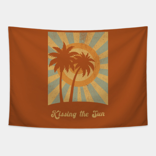 Palm Trees Kissing the Sun Tapestry by DonWillisJrArt