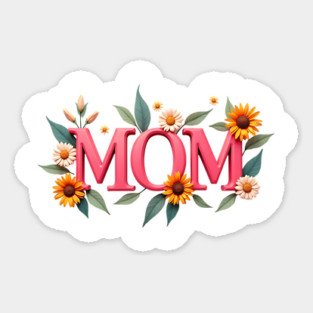 Mom Blooming: Elegant Floral Design Magnet