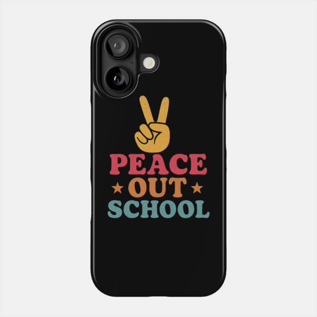 Peace Out School – Fun Last Day of School Retro Summer Phone Case by ArtistTee ⭐⭐⭐⭐⭐
