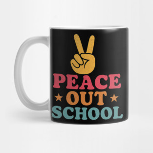 Peace Out School – Fun Last Day of School Retro Summer Mug
