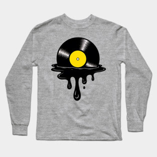 Melting Vinyl Record: Distorted Music Long Sleeve T-Shirt