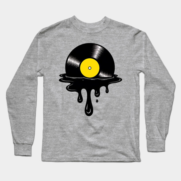 Melting Vinyl Record: Distorted Music Long Sleeve T-Shirt by UrbanLifeApparel