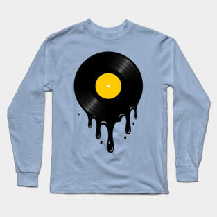 Time Melts Away: Melting Vinyl Record Design Long Sleeve T-Shirt