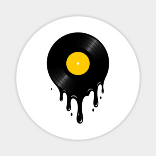 Time Melts Away: Melting Vinyl Record Design Magnet
