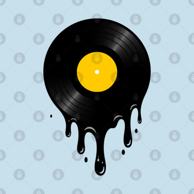 Time Melts Away: Melting Vinyl Record Design by UrbanLifeApparel