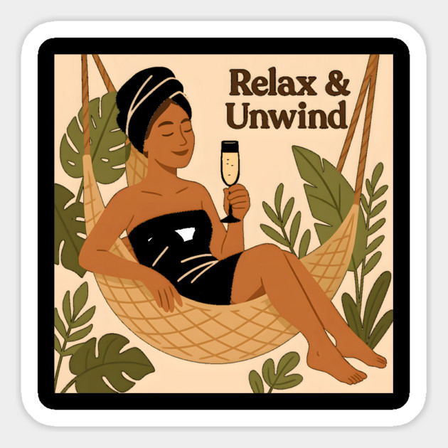 Relax And Unwind Wellness Mindfulness Gift Magnet by Koraful