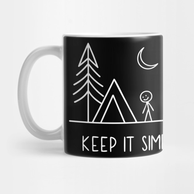 Keep It Simple Living Camping Stickman Humor Pun by Anticorporati