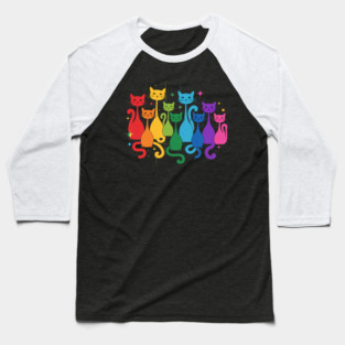 LGBT Kitten Lover Artwork Cute Cat Baseball T-Shirt