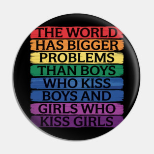 Gay Pride Month LGBT Gay Rainbow Saying Pin