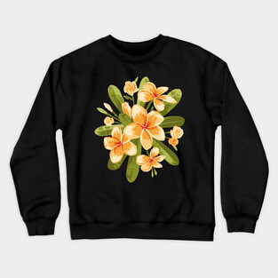 Orange Plumeria flowers Crewneck Sweatshirt