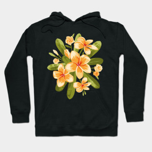 Orange Plumeria flowers Hoodie