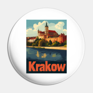 Wawel Castle stands proudly on the banks of the Vistula River, showcasing its stunning architecture against a bright blue sky. Colorful Pin