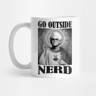 BLACKWHITE  BABY BILLY Go Outside Nerd SAINT copy Mug