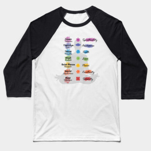 Seven Chakra Centres Healing Meditation Baseball T-Shirt