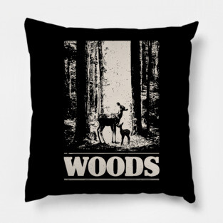 Deer and Her Baby in the Woods Pillow