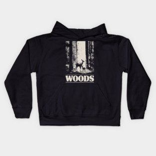 Deer and Her Baby in the Woods Kids Hoodie