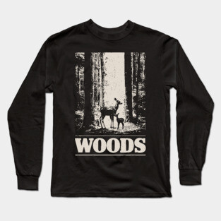 Deer and Her Baby in the Woods Long Sleeve T-Shirt