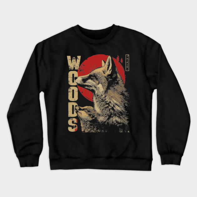 Fox and Her Cub - Forest Adventure Crewneck Sweatshirt by TuncGK