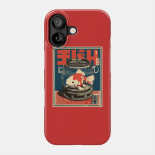 Fish in Bowl - Japanese Poster Style Phone Case