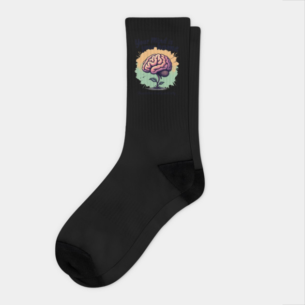 Positive Mindset Quote Tee — Your Mind Is Your Home Design Socks by MindEcho