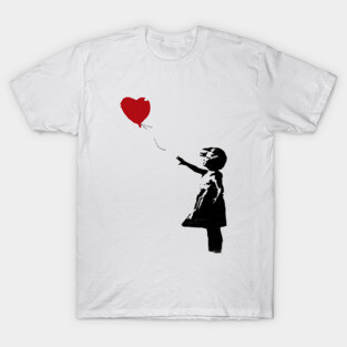 BANKSY Red Heart Balloon Girl T-Shirt