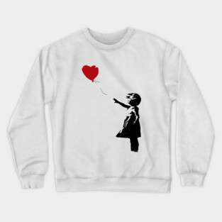 BANKSY Red Heart Balloon Girl Crewneck Sweatshirt