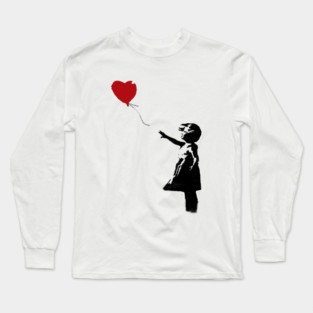 BANKSY Red Heart Balloon Girl Long Sleeve T-Shirt