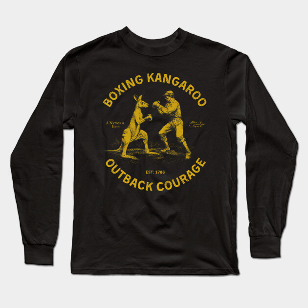 Boxing Kangaroo Outback Courage Long Sleeve T-Shirt by Timeless Chaos