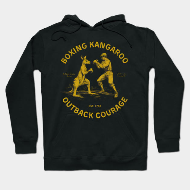Boxing Kangaroo Outback Courage Hoodie by Timeless Chaos