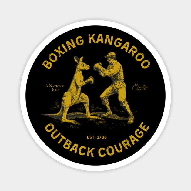 Boxing Kangaroo Outback Courage Magnet by Timeless Chaos