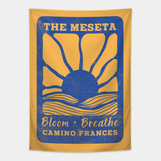The Meseta on the Camino Sunflower Edition Tapestry by Camp Happy Hour