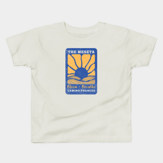 The Meseta on the Camino Sunflower Edition Kids T-Shirt by Camp Happy Hour