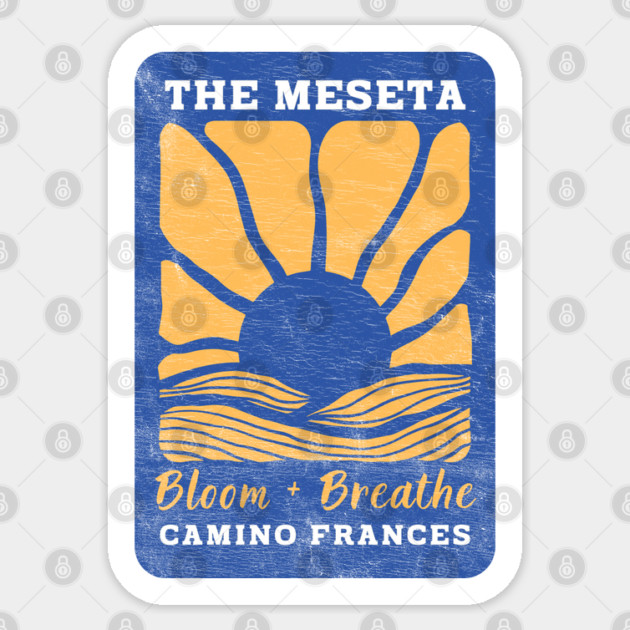 The Meseta on the Camino Sunflower Edition Sticker by Camp Happy Hour