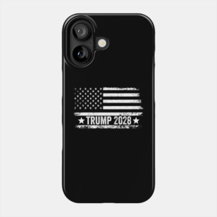 Trump 2028 Grunge American Flag Political Phone Case