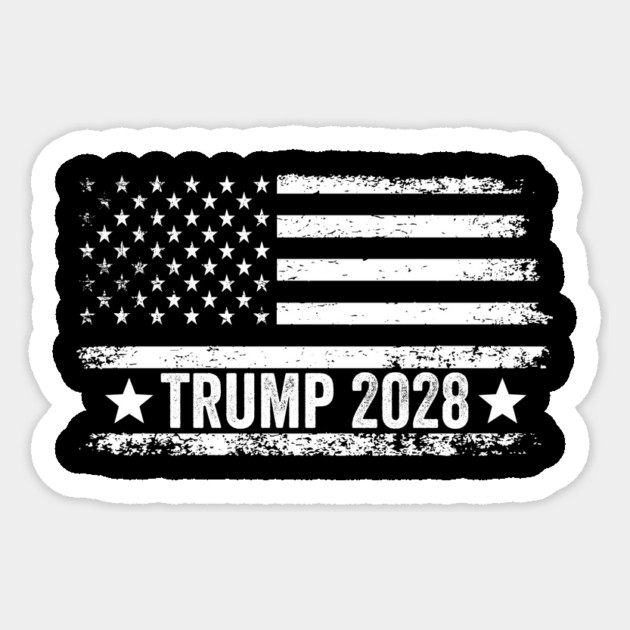 Trump 2028 Grunge American Flag Political Sticker by ArtistTee ⭐⭐⭐⭐⭐