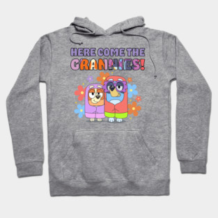 Here Come the Grannies Bluey Vintage Cartoon Hoodie