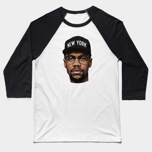 Malcolm X New York Baseball T-Shirt by UrbanLifeApparel