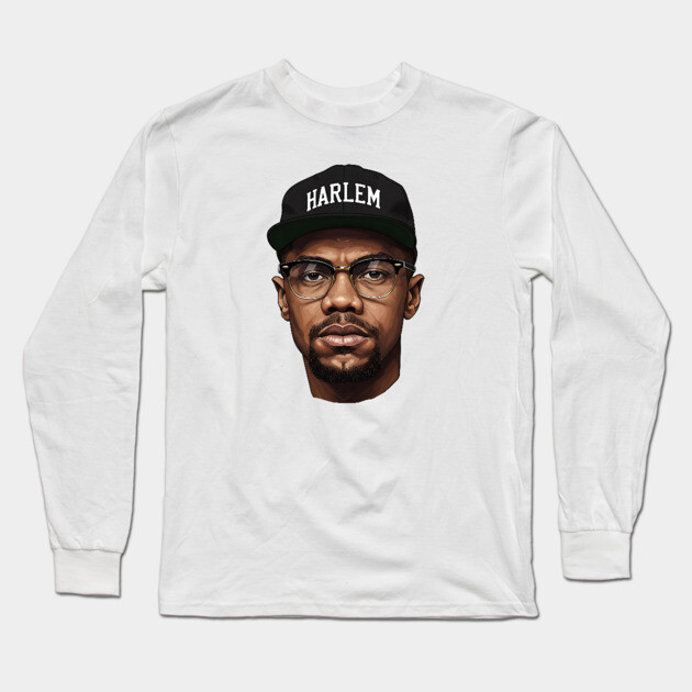 Malcolm X: Harlem Long Sleeve T-Shirt by UrbanLifeApparel