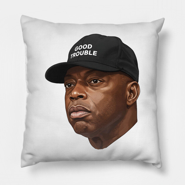 John Lewis: Good Trouble Pillow by UrbanLifeApparel