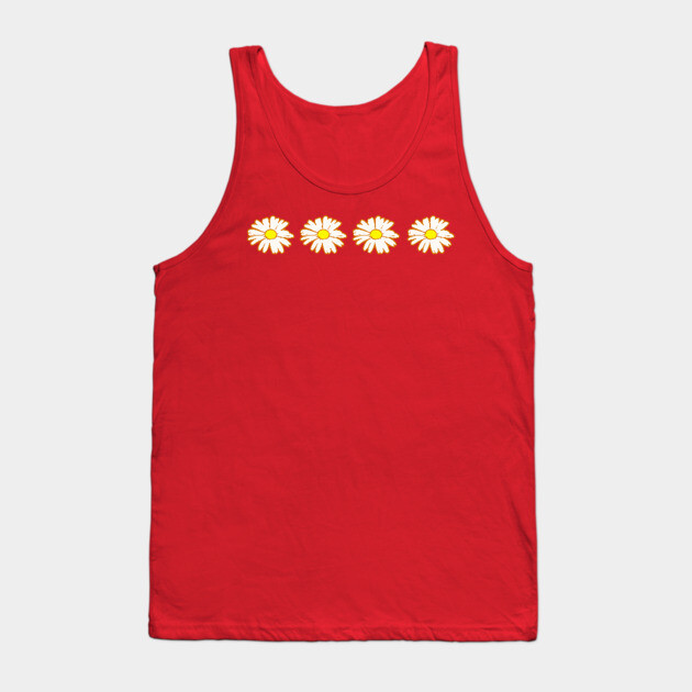 Groovy Daisy Row – Retro Floral Tank Top by DonWillisJrArt