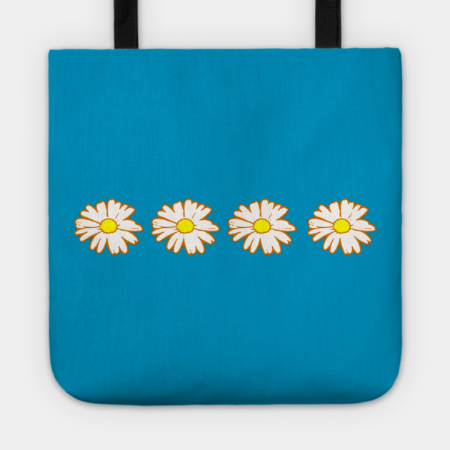 Groovy Daisy Row – Retro Floral Tote by DonWillisJrArt