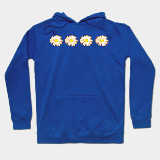 Groovy Daisy Row – Retro Floral Hoodie