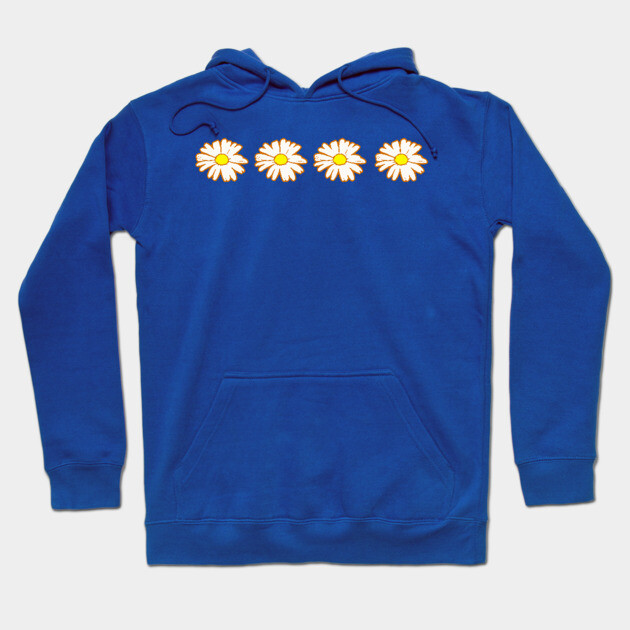 Groovy Daisy Row – Retro Floral Hoodie by DonWillisJrArt