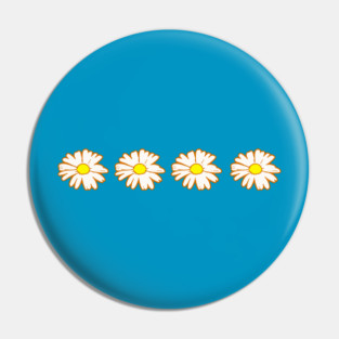 Groovy Daisy Row – Retro Floral Pin